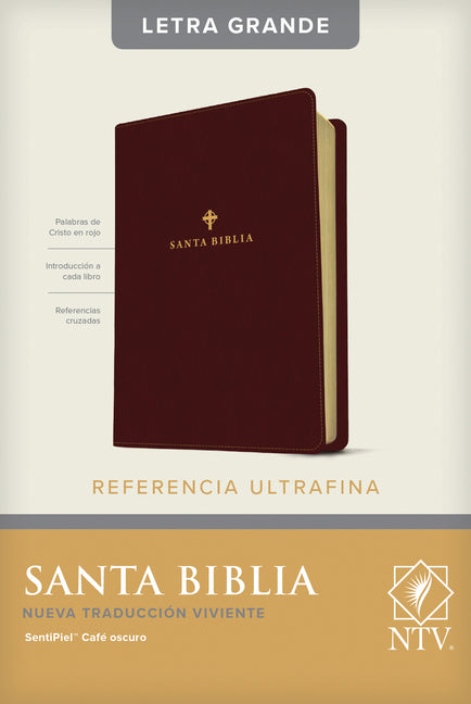 Santa Biblia Ntv, Edición de Referencia Ultrafina, Letra Grande (Letra Roja, Sentipiel, Café Oscuro ) - Ingram