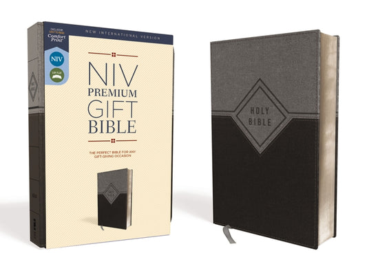 Niv, Premium Gift Bible, Leathersoft, Black/Gray, Red Letter Edition, Comfort Print - Ingram