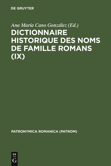 Dictionnaire historique des noms de famille romans (IX) (Reprint 2011) - Ingram