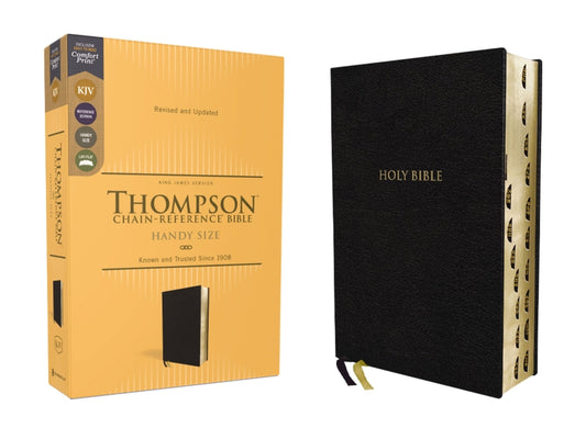 Kjv, Thompson Chain-Reference Bible, Handy Size, European Bonded Leather, Black, Red Letter, Thumb Indexed, Comfort Print - Ingram
