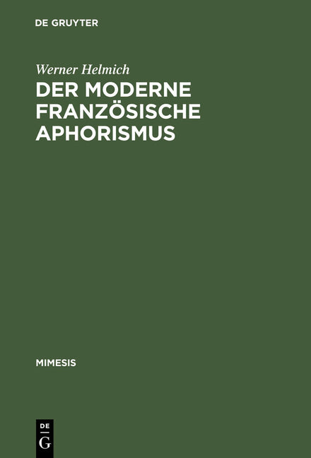 moderne französische Aphorismus (Reprint 2013) - Ingram