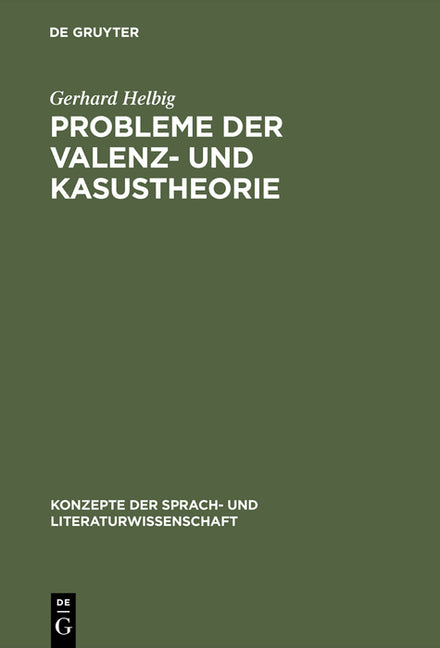 Probleme Der Valenz- Und Kasustheorie (Reprint 2013) - Ingram