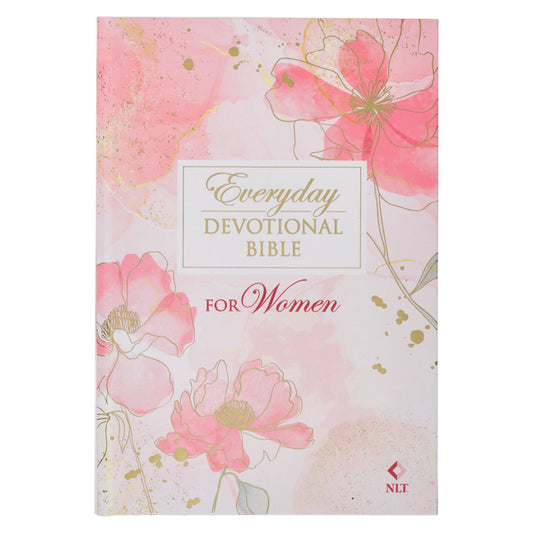 NLT Holy Bible Everyday Devotional Bible for Women New Living Translation, Pink Printed Floral - Ingram