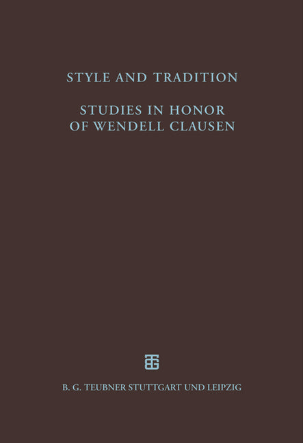 Style and Tradition. Studies in Honor of Wendell Clausen - Ingram