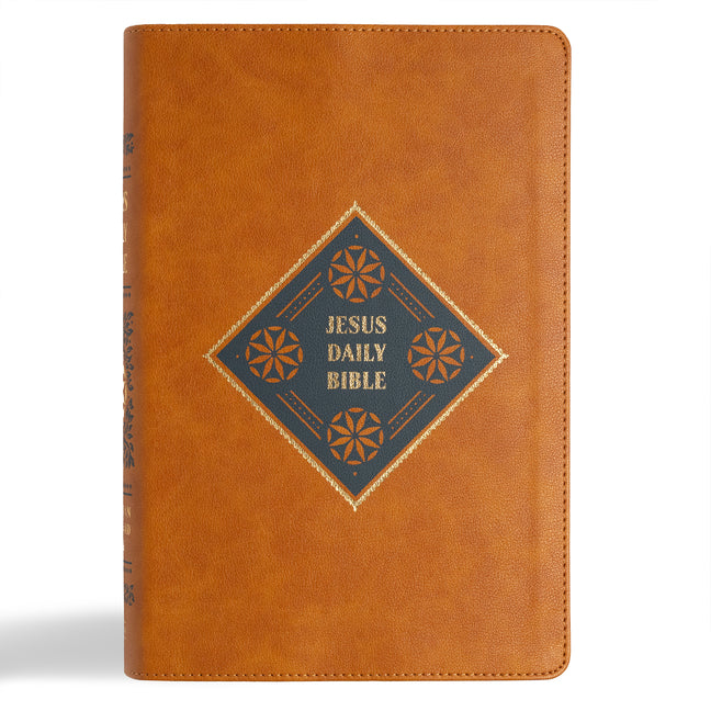 CSB Jesus Daily Bible, Camel Leathertouch: Guided Readings Showing Christ Throughout Scripture - Ingram