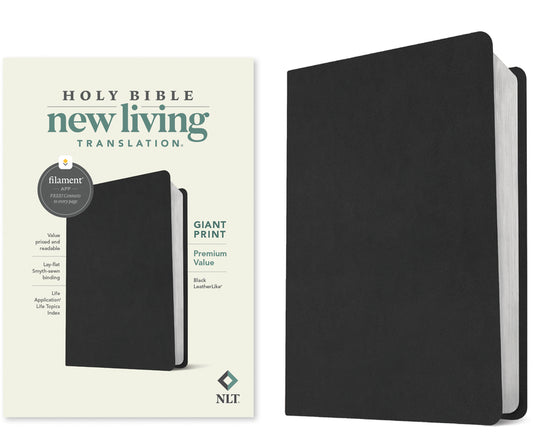 NLT Giant Print Premium Value Bible, Filament Enabled (Leatherlike, Black) - Ingram