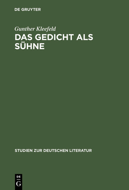 Gedicht als Sühne (Reprint 2012) - Ingram