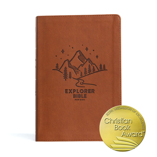 CSB Explorer Bible for Kids, Brown Mountains Leathertouch: Placing God's Word in the Middle of God's World - Ingram