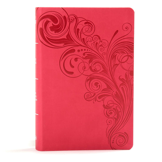 KJV Large Print Personal Size Reference Bible, Pink Leathertouch - Ingram