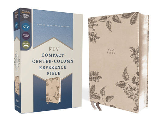 Niv, Compact Center-Column Reference Bible, Leathersoft, Stone, Red Letter, Comfort Print - Ingram