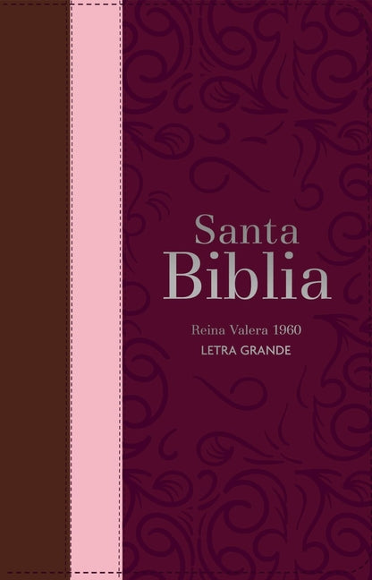 Biblia Rvr 1960 Letra Grande Tamaño Manual Tricolor Guinda Palo Rosa Marrón Con Cierre E Índice (Bible Rvr 1960 Large Print Handsize Leatherlike Trico - Ingram