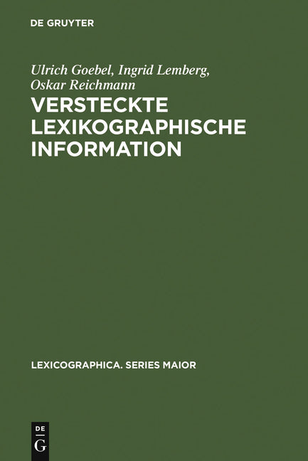 Versteckte lexikographische Information (Reprint 2011) - Ingram