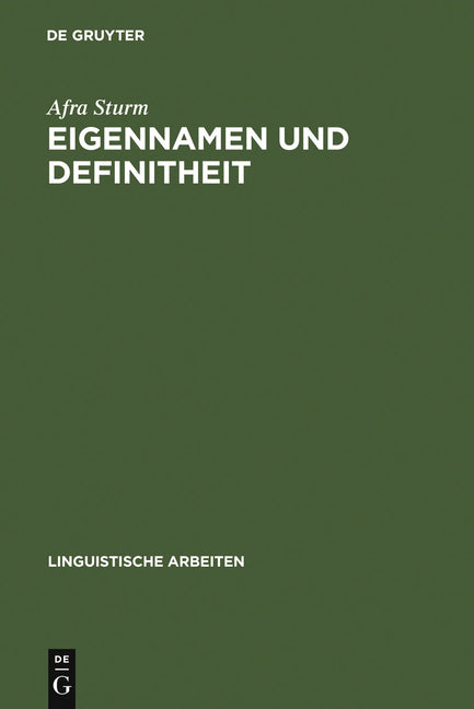 Eigennamen und Definitheit (Reprint 2011) - Ingram