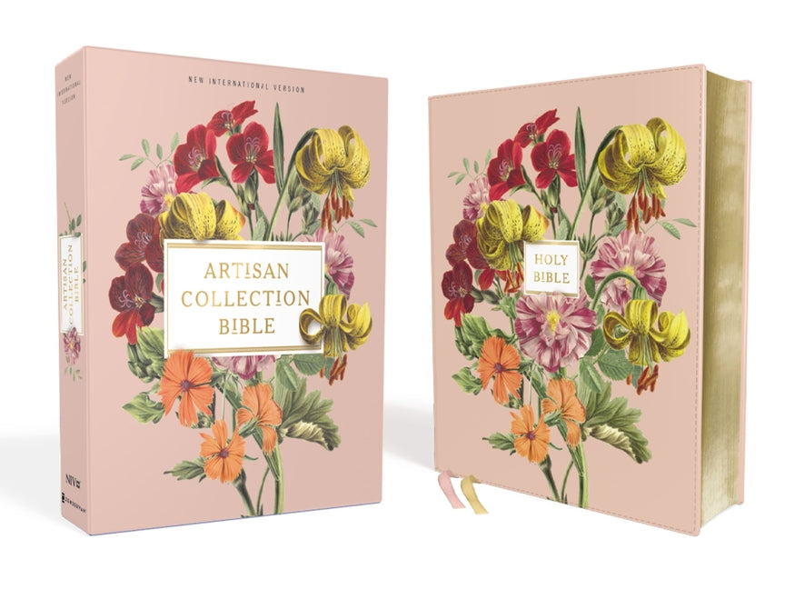 Niv, Artisan Collection Bible, Leathersoft, Blush Floral, Red Letter Edition, Comfort Print - Ingram