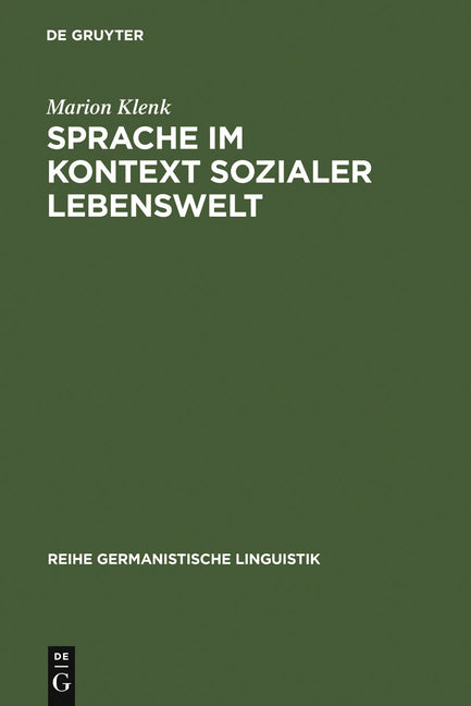 Sprache im Kontext sozialer Lebenswelt (Reprint 2011) - Ingram