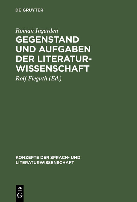 Gegenstand und Aufgaben der Literaturwissenschaft - Ingram