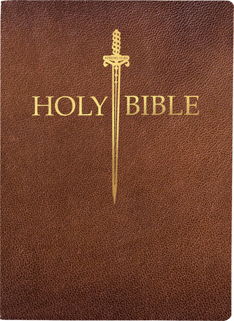 KJV Sword Bible, Large Print, Acorn Bonded Leather, Thumb Index: (Red Letter, Brown, 1611 Version) - Ingram