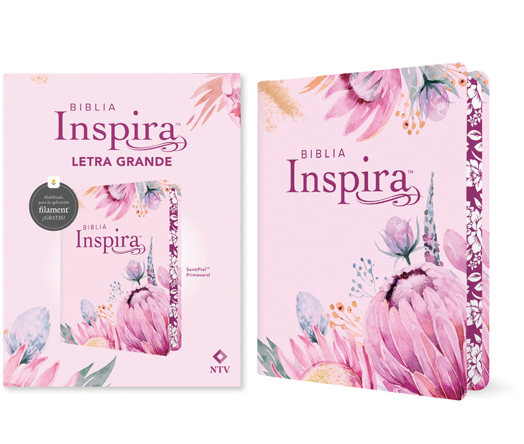 Biblia Inspira Ntv, Letra Grande Con Filament (Sentipiel, Primaveral) - Ingram