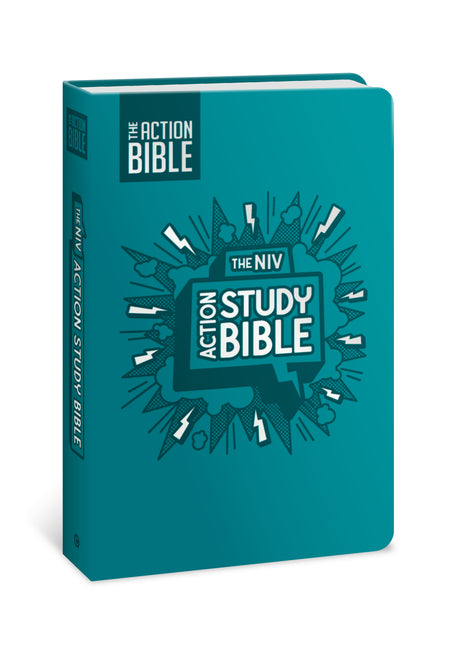 NIV Action Study Bible, Leathersoft, Aqua, Full Color (Premium) - Ingram