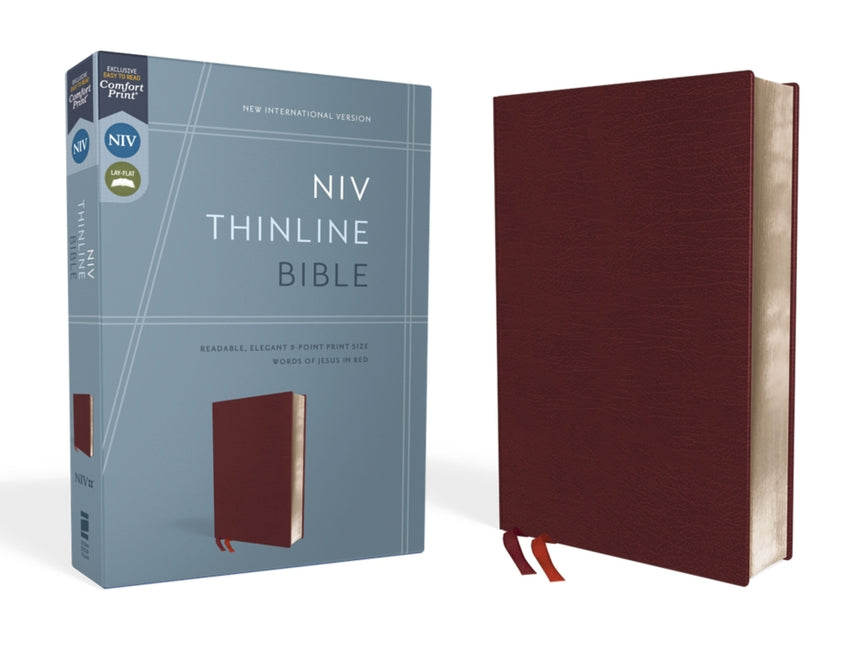 NIV, Thinline Bible, Bonded Leather, Burgundy, Red Letter Edition (Special) - Ingram