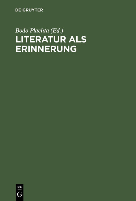 Literatur als Erinnerung (Reprint 2012) - Ingram