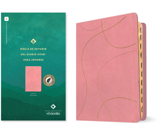Biblia de Estudio del Diario Vivir Para Jóvenes Ntv Con Filament (Sentipiel, Rosa Pastel, Índice, Letra Roja) - Ingram