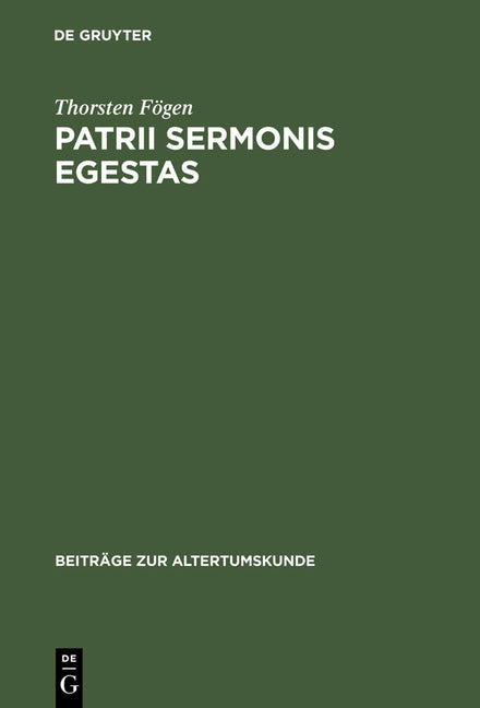 Patrii sermonis egestas (Reprint 2013) - Ingram