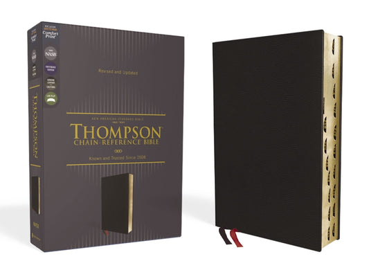 Nasb, Thompson Chain-Reference Bible, Genuine Leather, Calfskin, Black, 1995 Text, Red Letter, Thumb Indexed, Comfort Print - Ingram