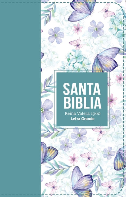 Biblia Rvr 1960 Letra Grande Tamaño Manual Símil Piel Turquesa Claro(bible Rvr 1960 Large Print Handsize Leatherlike Butterfly Light Turquoise (Spanis - Ingram