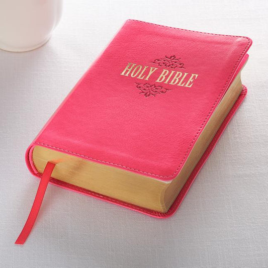 KJV Compact Large Print Lux-Leather Pink - Ingram