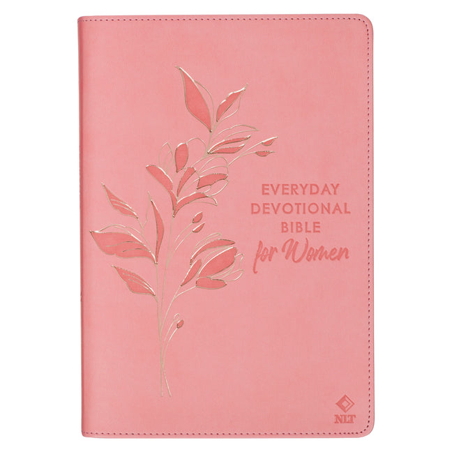 NLT Holy Bible Everyday Devotional Bible for Women New Living Translation, Vegan Leather, Pink Debossed - Ingram