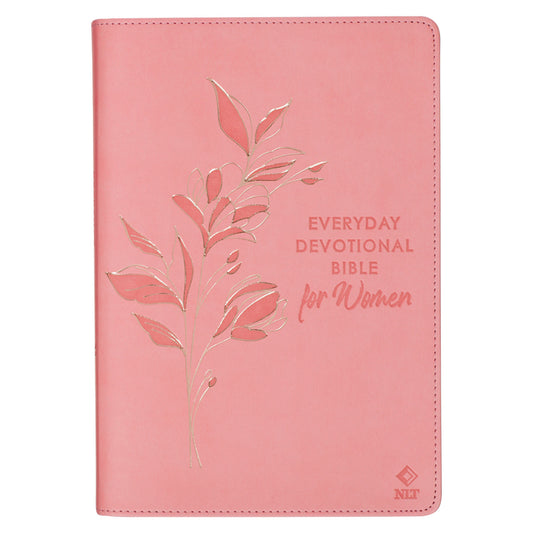 NLT Holy Bible Everyday Devotional Bible for Women New Living Translation, Vegan Leather, Pink Debossed - Ingram