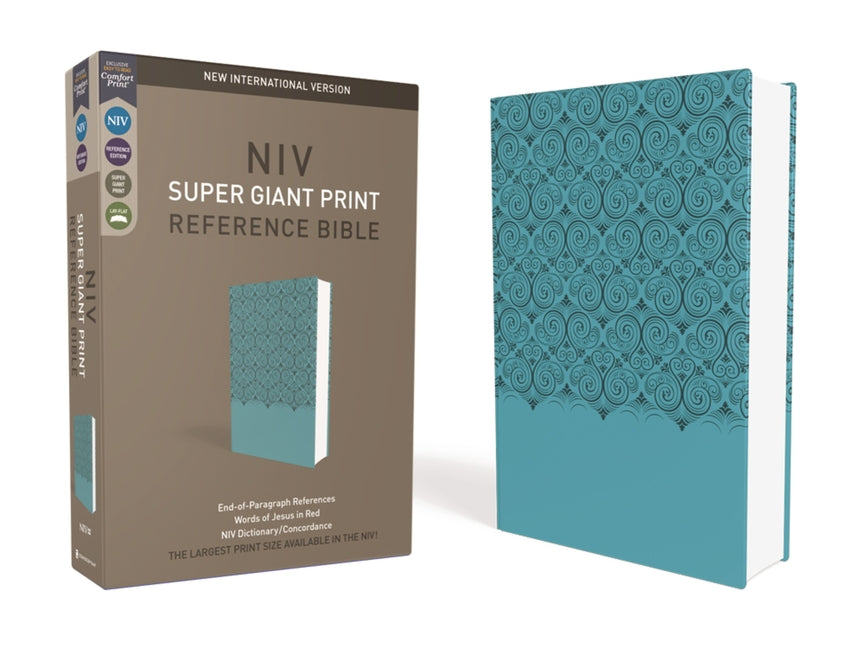 NIV, Super Giant Print Reference Bible, Imitation Leather, Blue, Red Letter Edition (Special) - Ingram