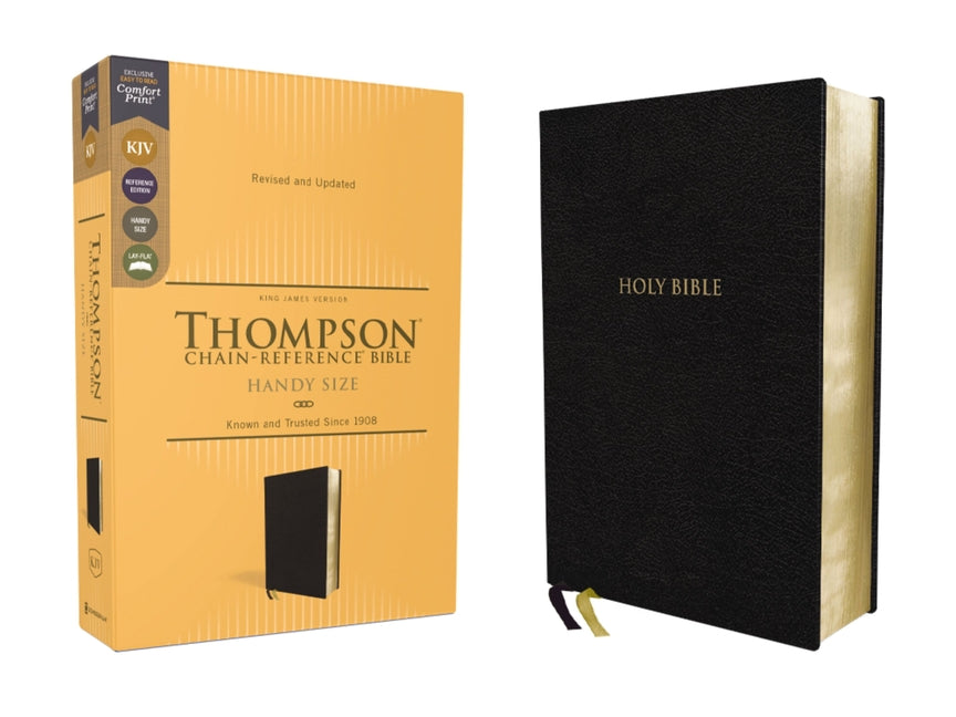 Kjv, Thompson Chain-Reference Bible, Handy Size, European Bonded Leather, Black, Red Letter, Comfort Print - Ingram