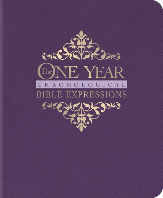 One Year Chronological Bible Expressions NLT (Leatherlike, Imperial Purple) - Ingram