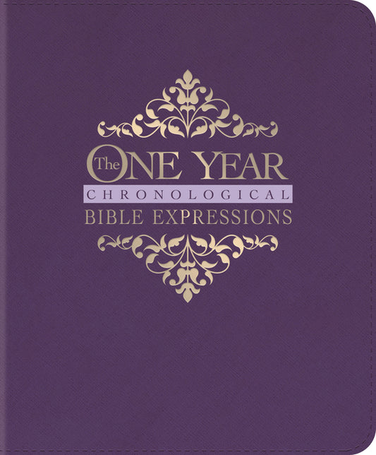 One Year Chronological Bible Expressions NLT (Leatherlike, Imperial Purple) - Ingram