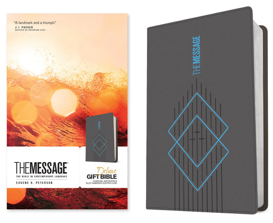 Message Deluxe Gift Bible (Leather-Look, Charcoal Ascension and Blue Diamonds): The Bible in Contemporary Language - Ingram