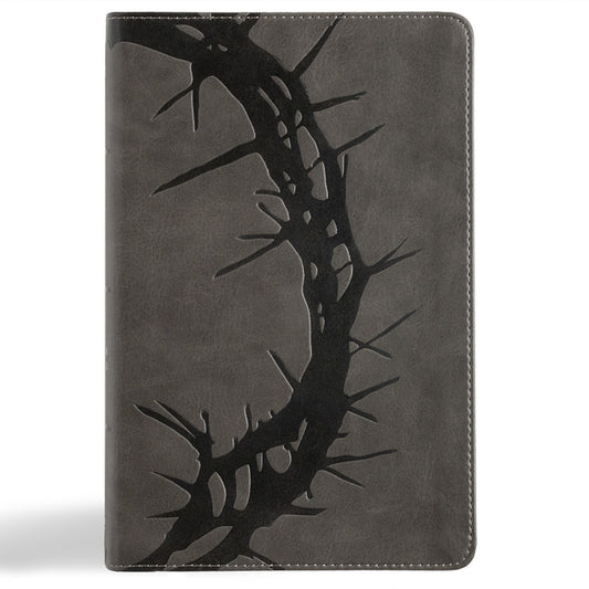 NASB Large Print Personal Size Reference Bible, Charcoal Leathertouch - Ingram