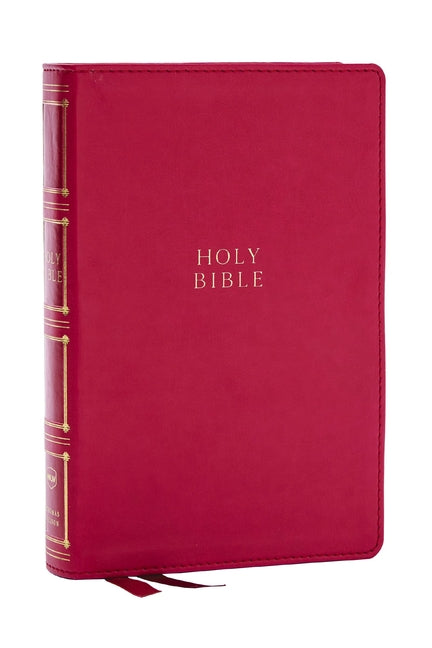 Nkjv, Compact Center-Column Reference Bible, Dark Rose Leathersoft, Red Letter, Comfort Print - Ingram