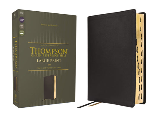 Esv, Thompson Chain-Reference Bible, Large Print, Leathersoft, Black, Red Letter, Thumb Indexed - Ingram