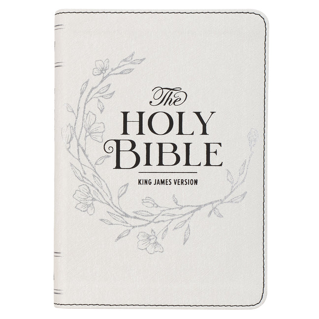 KJV Bible Compact Large Print Faux Leather White - Ingram