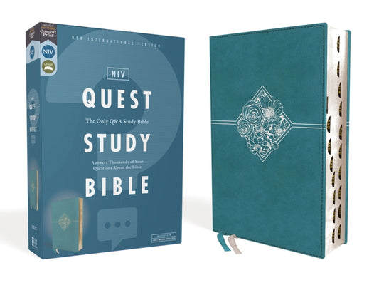 Niv, Quest Study Bible, Leathersoft, Blue, Indexed, Comfort Print: The Only Q and A Study Bible - Ingram