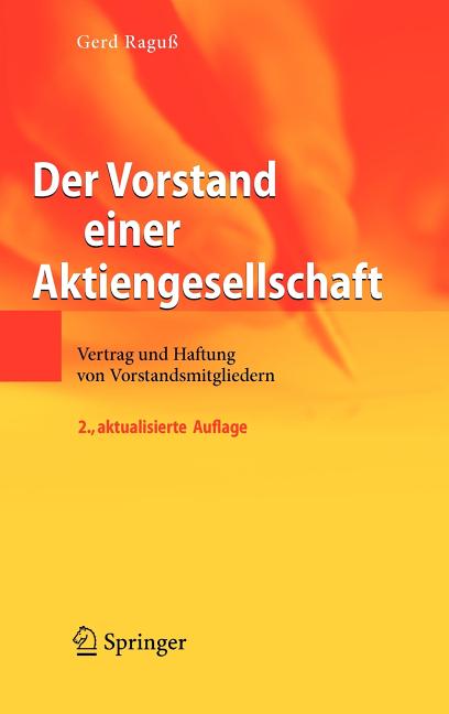 Der Vorstand Einer Aktiengesellschaft: Vertrag Und Haftung Von Vorstandsmitgliedern - Ingram