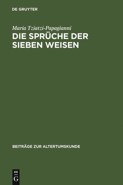 Sprüche der sieben Weisen (Reprint 2011) - Ingram