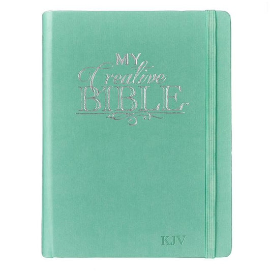 KJV Holy Bible, My Creative Bible, Faux Leather Hardcover - Ribbon Marker, King James Version, Teal W/Elastic Closure - Ingram