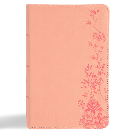 CSB Single-Column Compact Bible, Digital Study Edition, Blush Floral Leathertouch (Digital Study) - Ingram