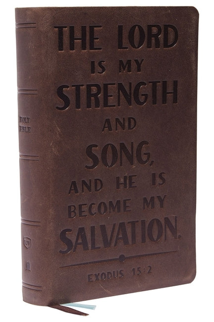 KJV Holy Bible: Personal Size with Cross References, Brown Genuine Leather, Red Letter, Comfort Print (Thumb Indexed): King James Version (Verse Art C - Ingram