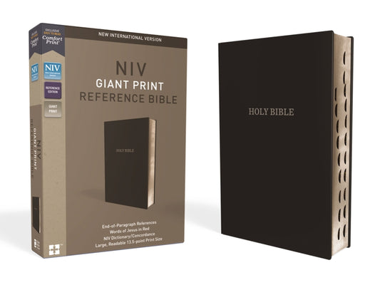 NIV, Reference Bible, Giant Print, Leather-Look, Black, Red Letter Edition, Indexed, Comfort Print - Ingram