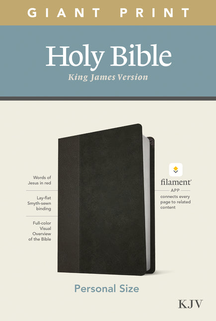 KJV Personal Size Giant Print Bible, Filament Enabled Edition (Leatherlike, Black/Onyx) - Ingram