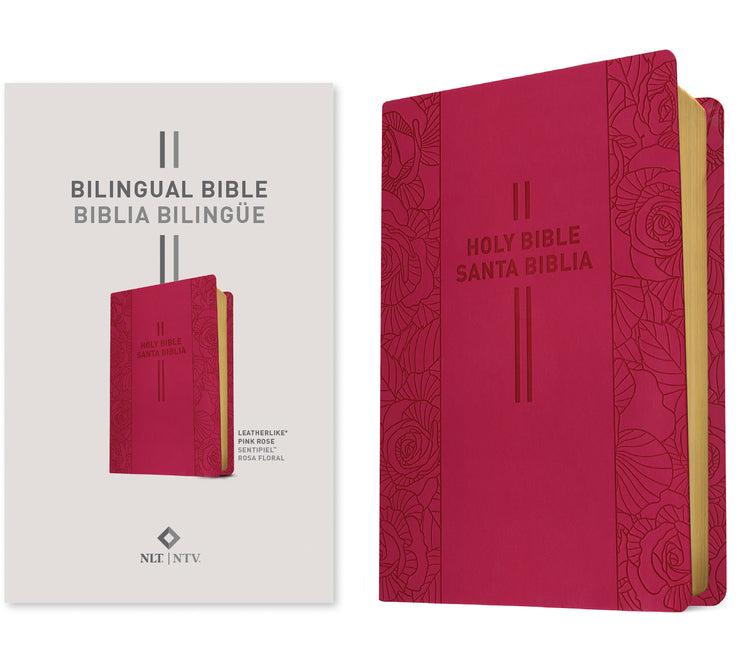 Bilingual Bible / Biblia Bilingüe Nlt/Ntv (Leatherlike, Pink Rose) - Ingram
